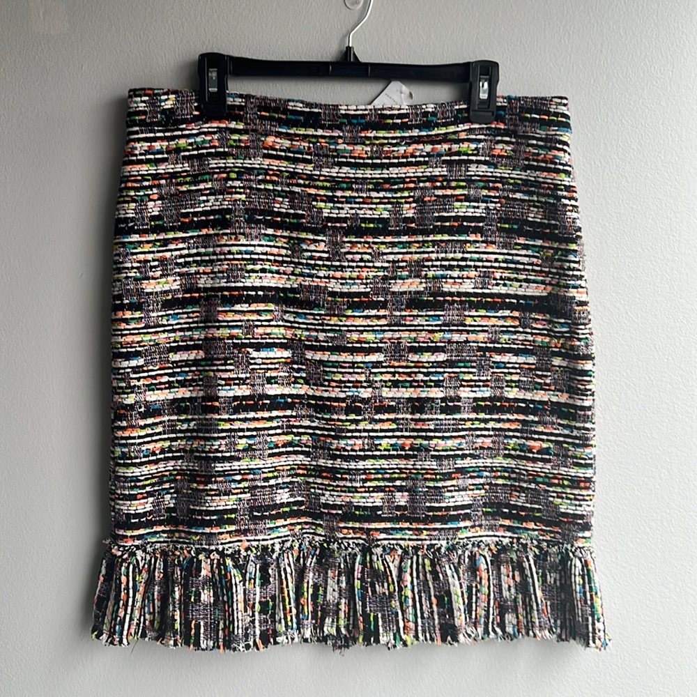 NWT Ann Taylor Multicolored Skirt with Fringe, Size 14
